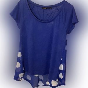 ❤️‍🔥5/20$ DEX💫 Women’s Royal Blue Polka Dot Sheer Flowing Top